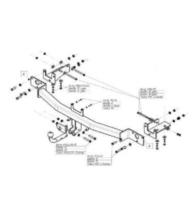 Фаркоп (ТСУ) для KIA Sorento II (XM) 2009-2012 съемный шар на двух болтах 1.5тонны Босал