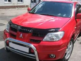 Дефлектор капота (мухобойка) Mitsubishi Outlander с 2001-2007г.в (Митсубиши Аутлендер) Вип Тюнинг